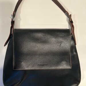 Un Apres-Midi De Chien Paris Black Leather Handbag Purse Hot Pink Interior